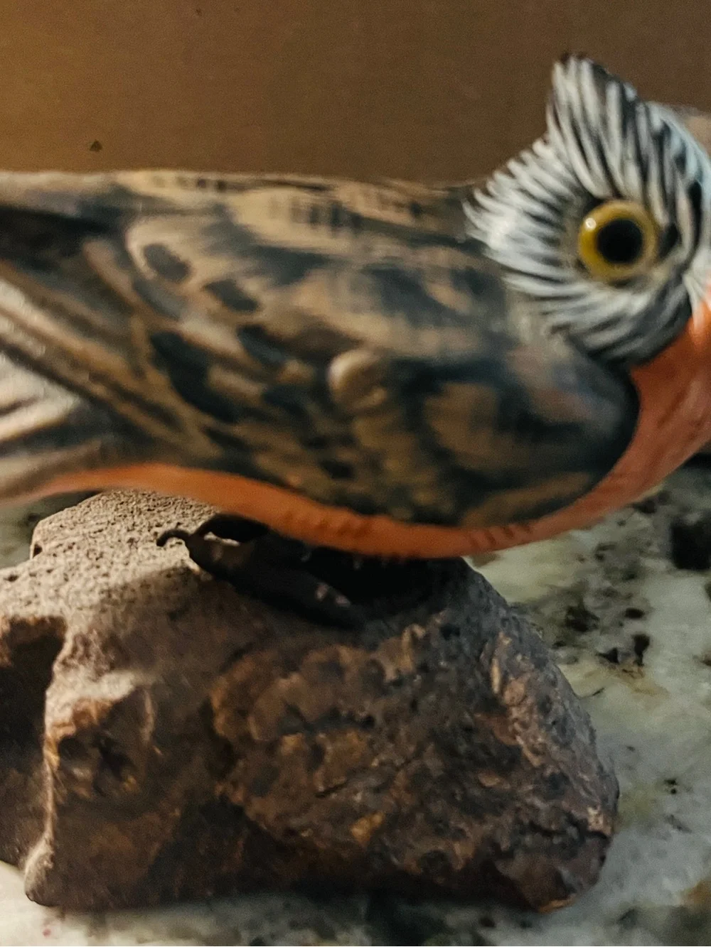 Enesco Hand-painted  Owl Figurines on a wood base Blue, Brown, Teal